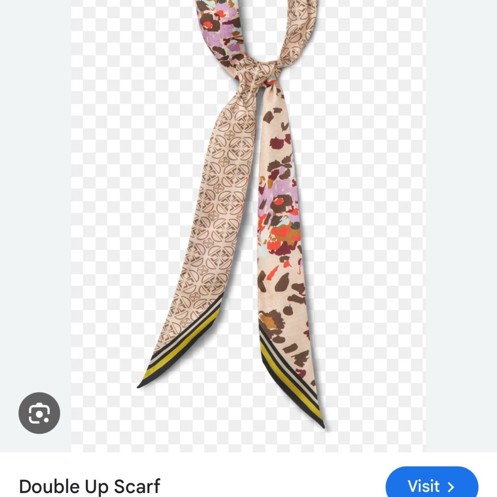 CAbi Beige and Multicolor Patterned Scarf